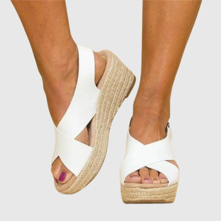 Women's Orthopedic Espadrilles Wedge Sandals With Cross Straps