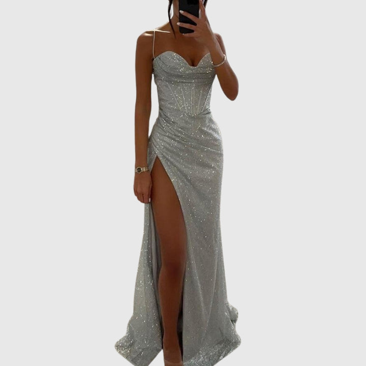 Kaliyah | Women's High Slit Sequin Maxi Prom Dress