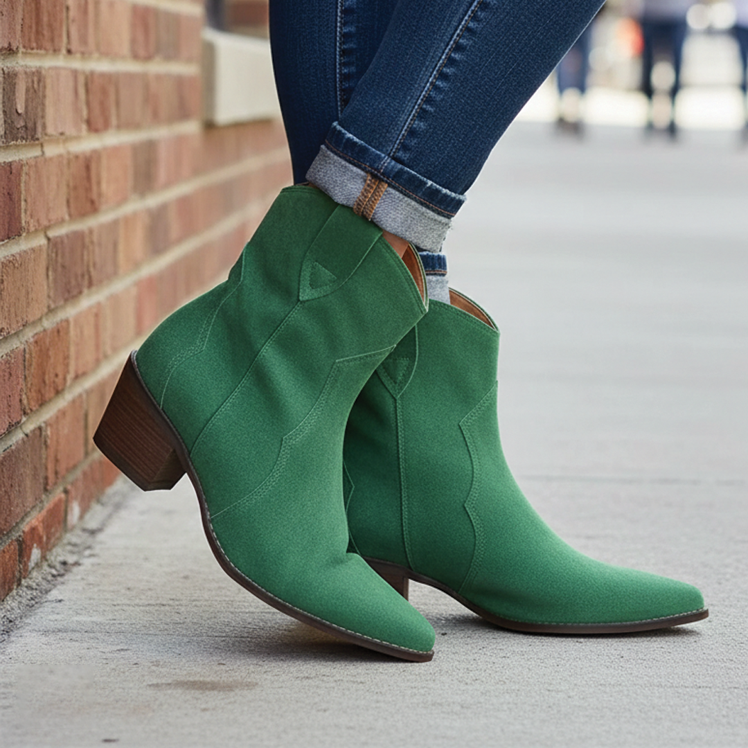 Athena - Suede Western Boots