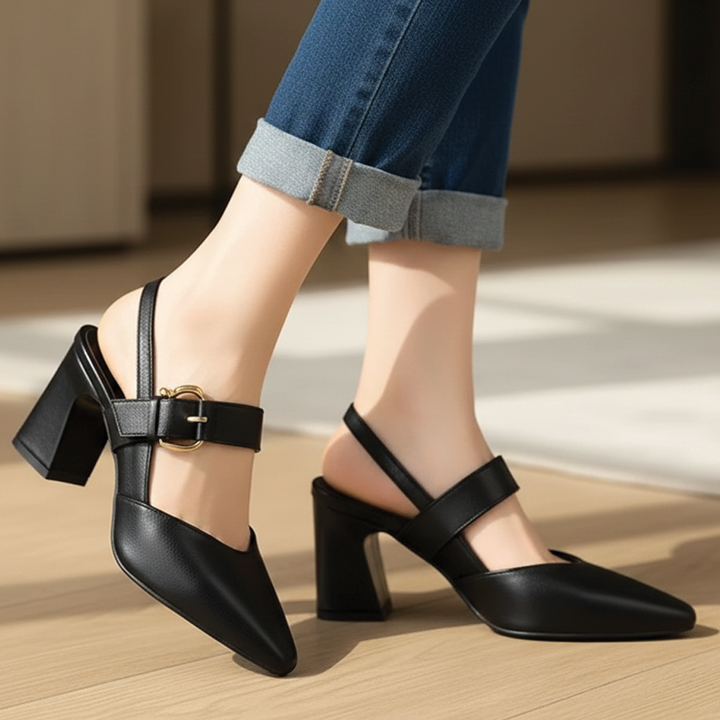Camila - Slingback Block Pumps