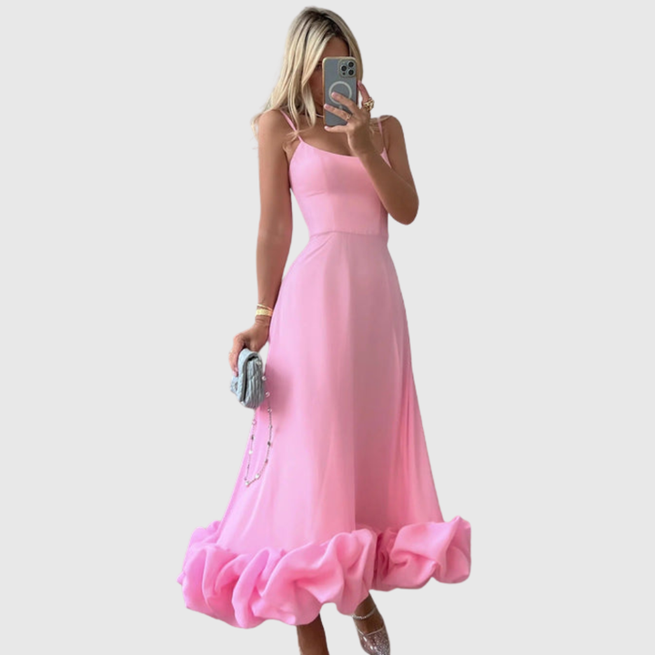 Heather | Women's Sleeveless Twirl Midi Prom Dress