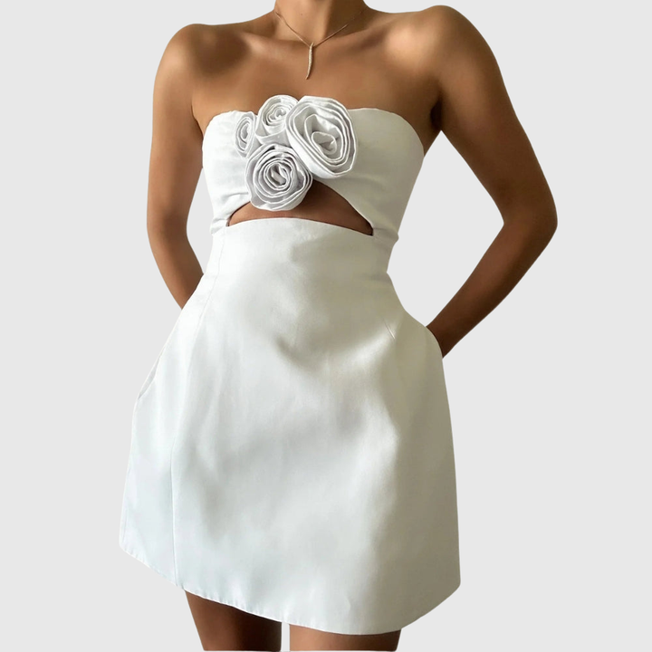 Elspeth | Women's Strapless Floral Mini Cocktail Dress