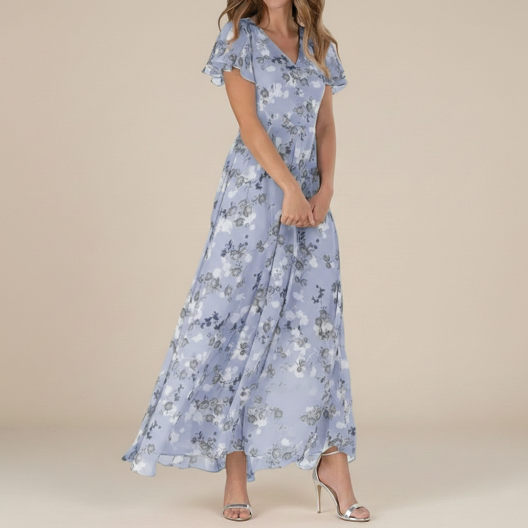 Ann - Flutter Sleeve Maxi Dress