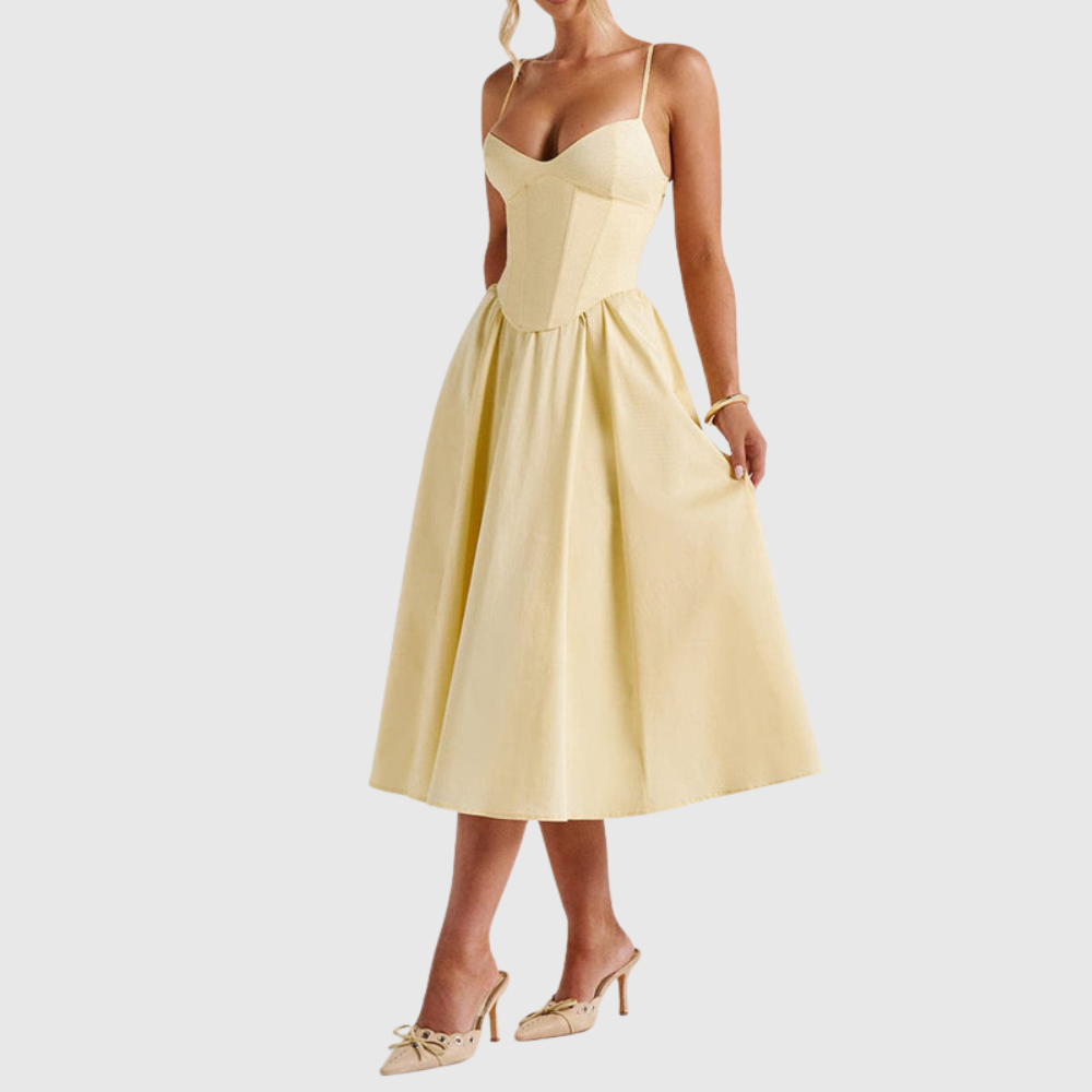 Miranda Midi Dress - Lemon