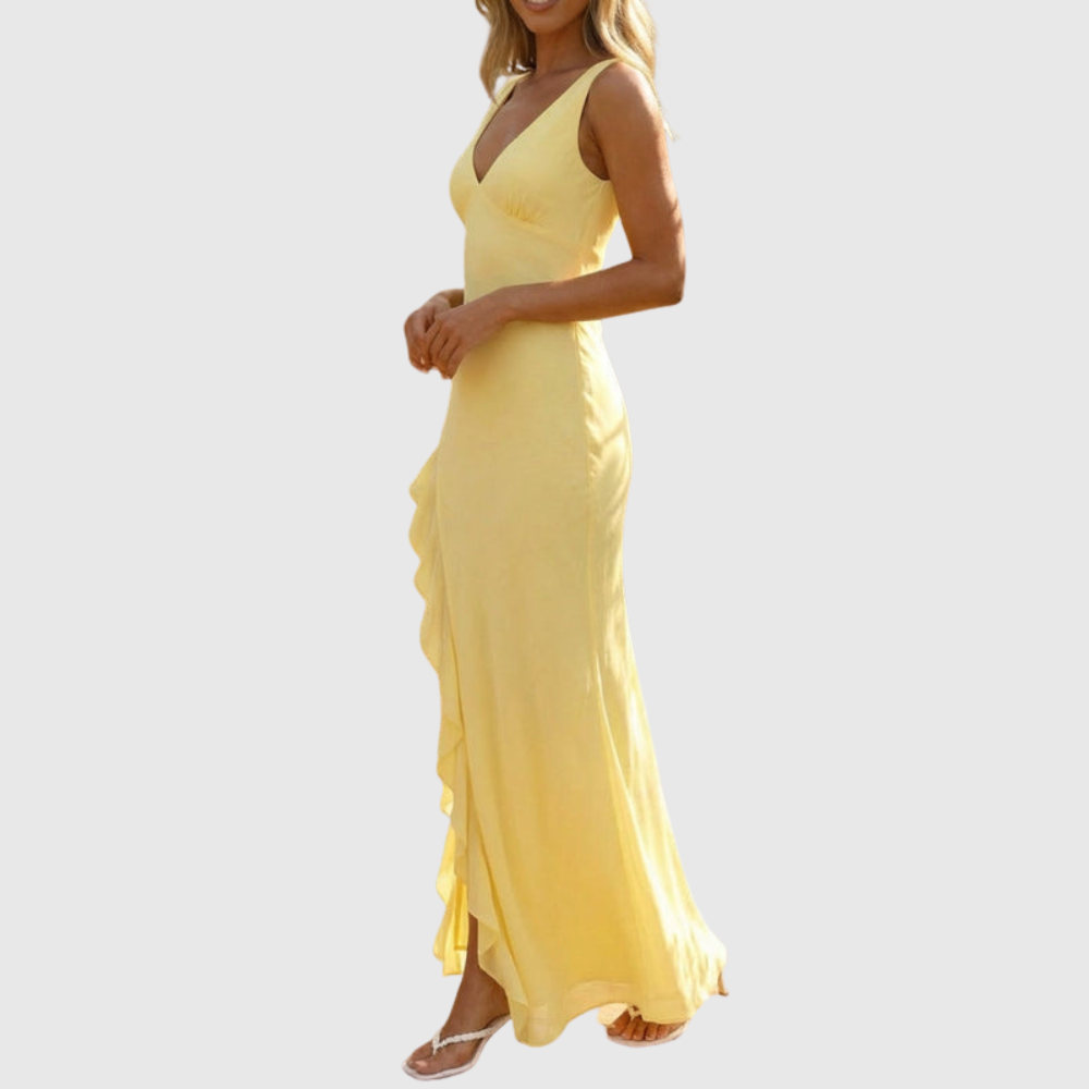 Alora | Women's Sleeveless V-Neck Maxi Summer Wedding Guest Dress