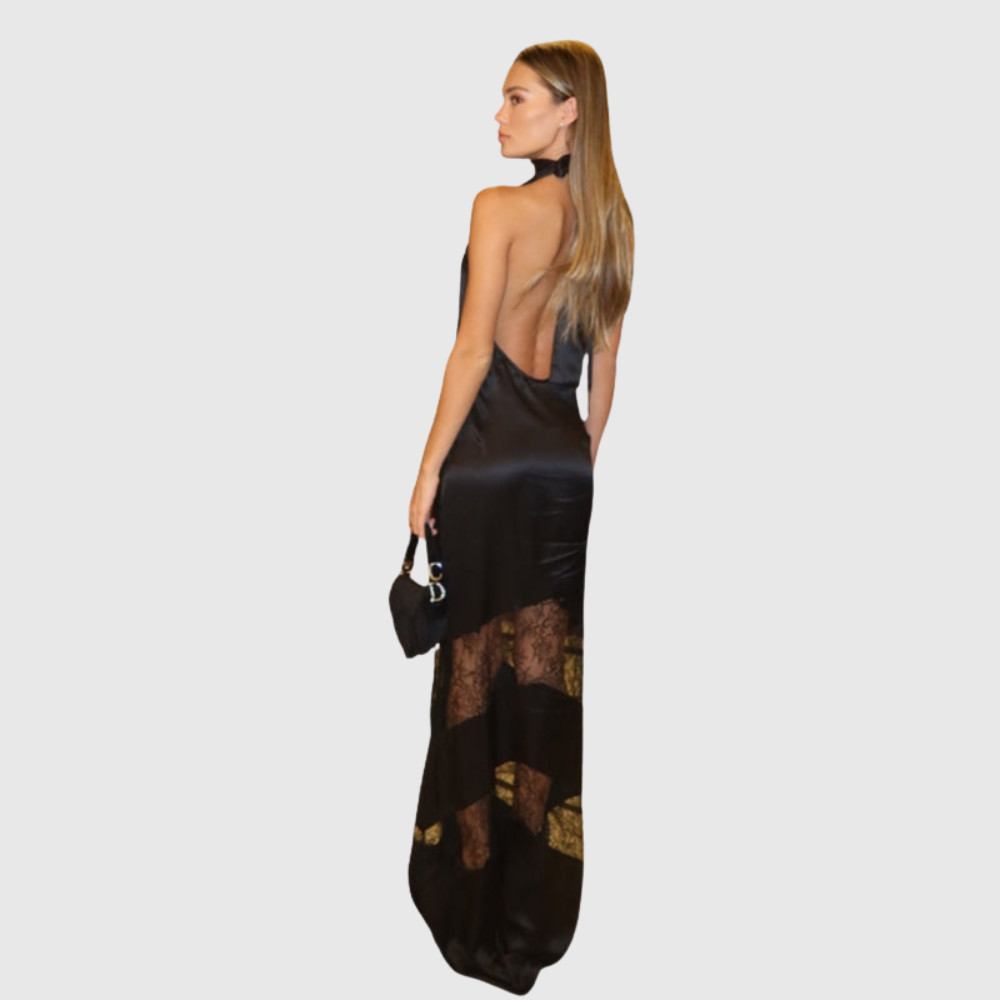 Ariana | Women's Sleeveless Elegant Halterneck Maxi Dress