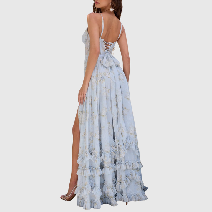 Aisha | Women's Sleeveless Floral Maxi Wedding Guest Dress