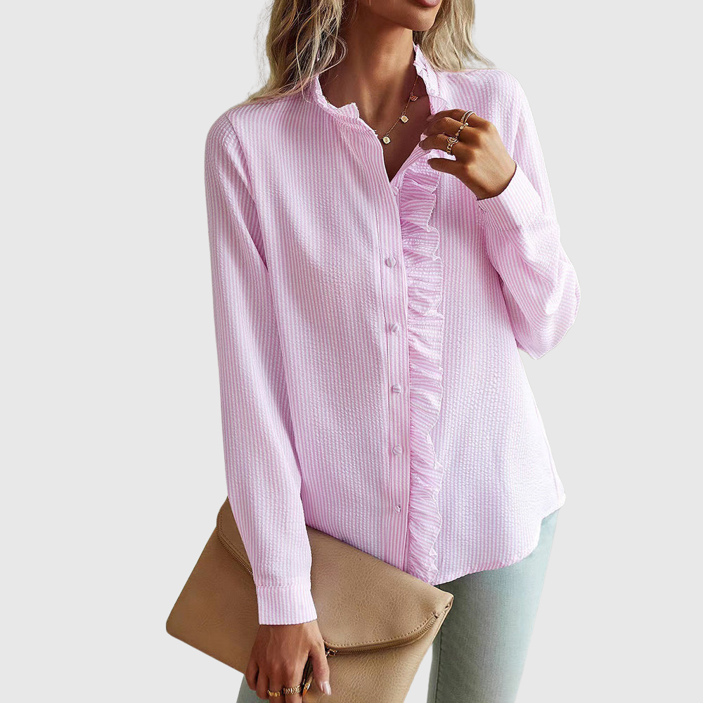 Valentina Rossi Ruffle Trim Shirt