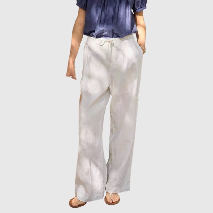 Camille | Wide-leg Pants in Cotton and Linen Blend
