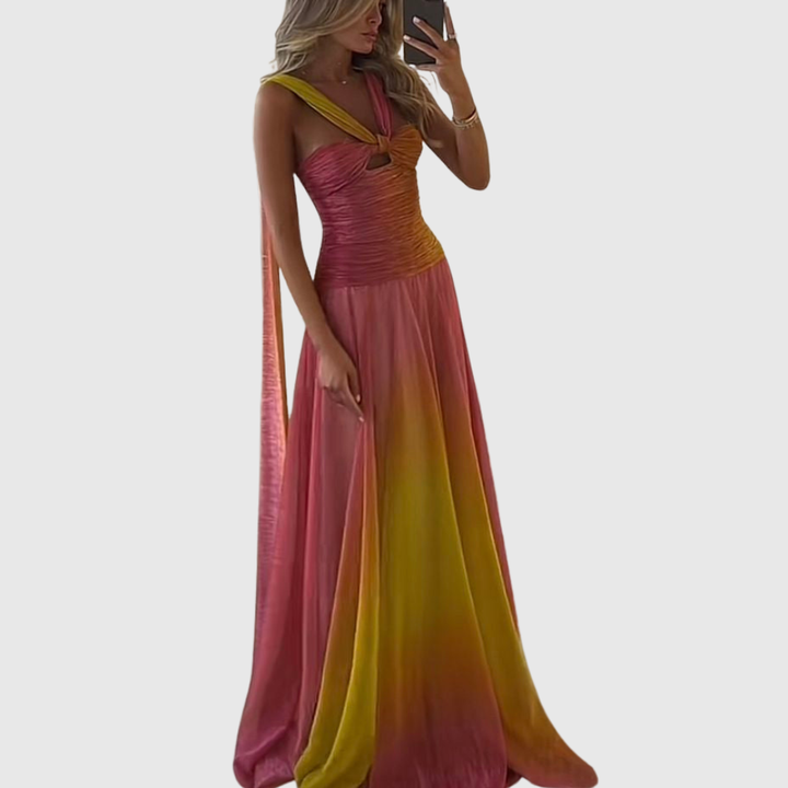 Zahra | Women's Pleated Halter Summer Two-Piece Dress
