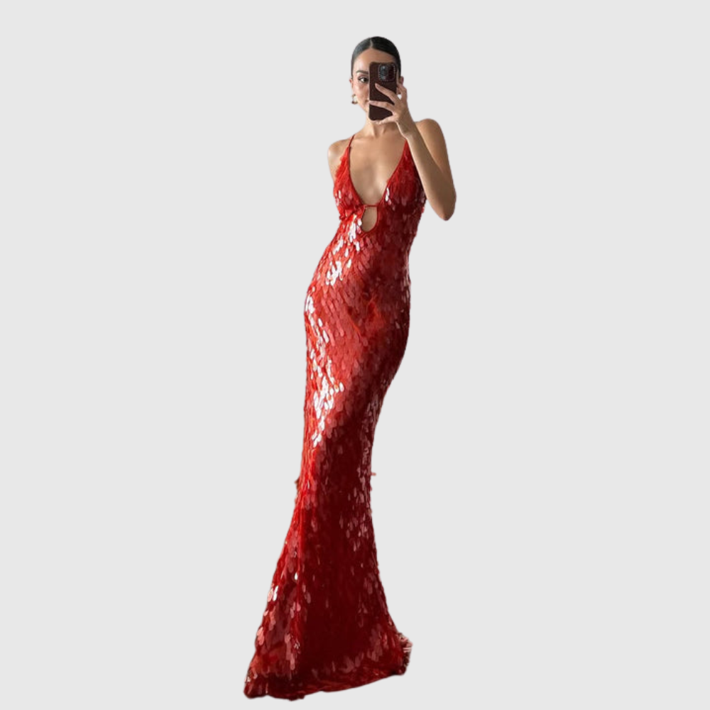 Veronica | Women's Sleeveless Sequin Maxi Prom Dress