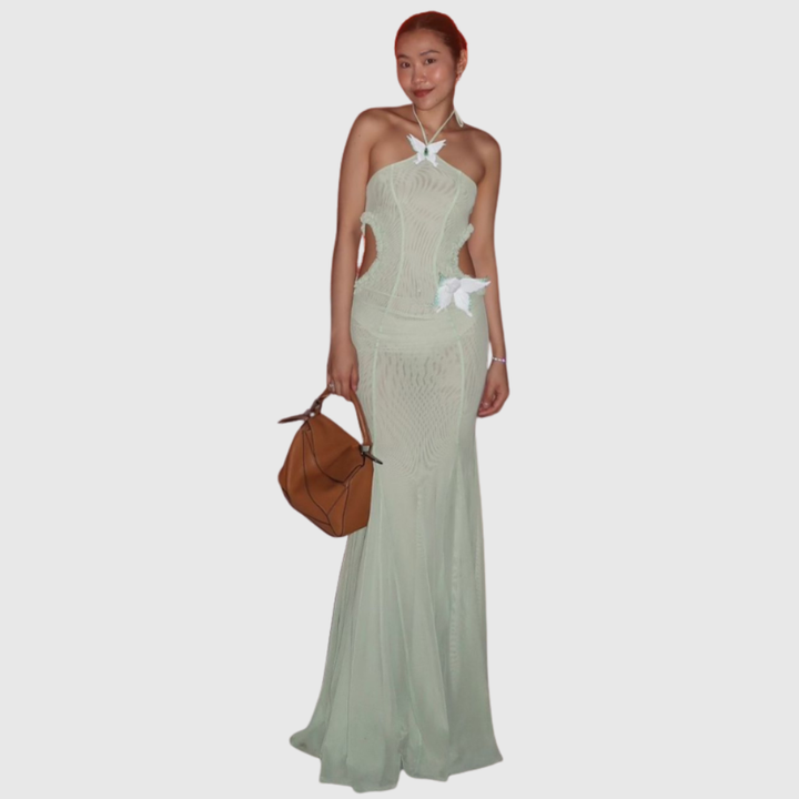 Kaylani | Women's Butterfly Cut-Out Maxi Wedding Guest Dress