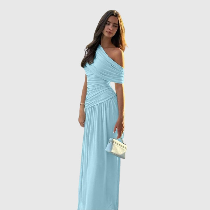 Kayla | Women's Ruched Sheer Bodycon Maxi Wedding Guest Dress