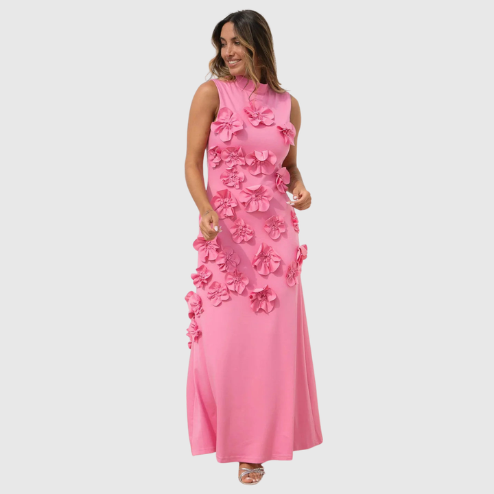 Janelle | Women's Flower Sleeveless Maxi Wedding Guest Dress