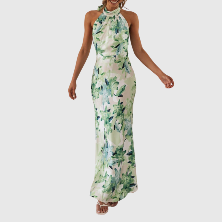 Ember | Women's Floral Halter Open Back Maxi Dress