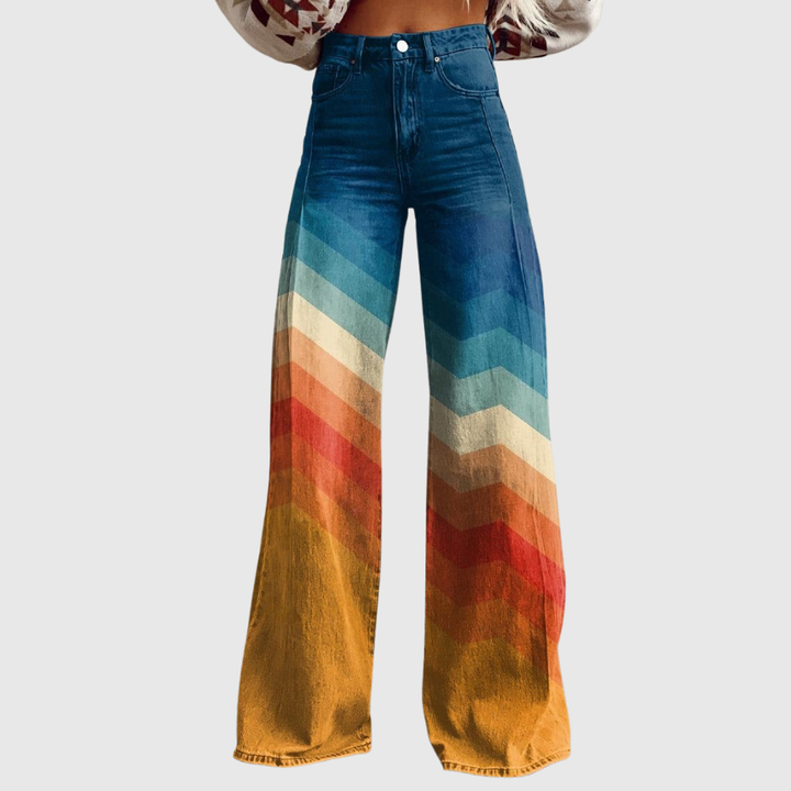 Jodie | Sunset Chevron Wide-Leg pants