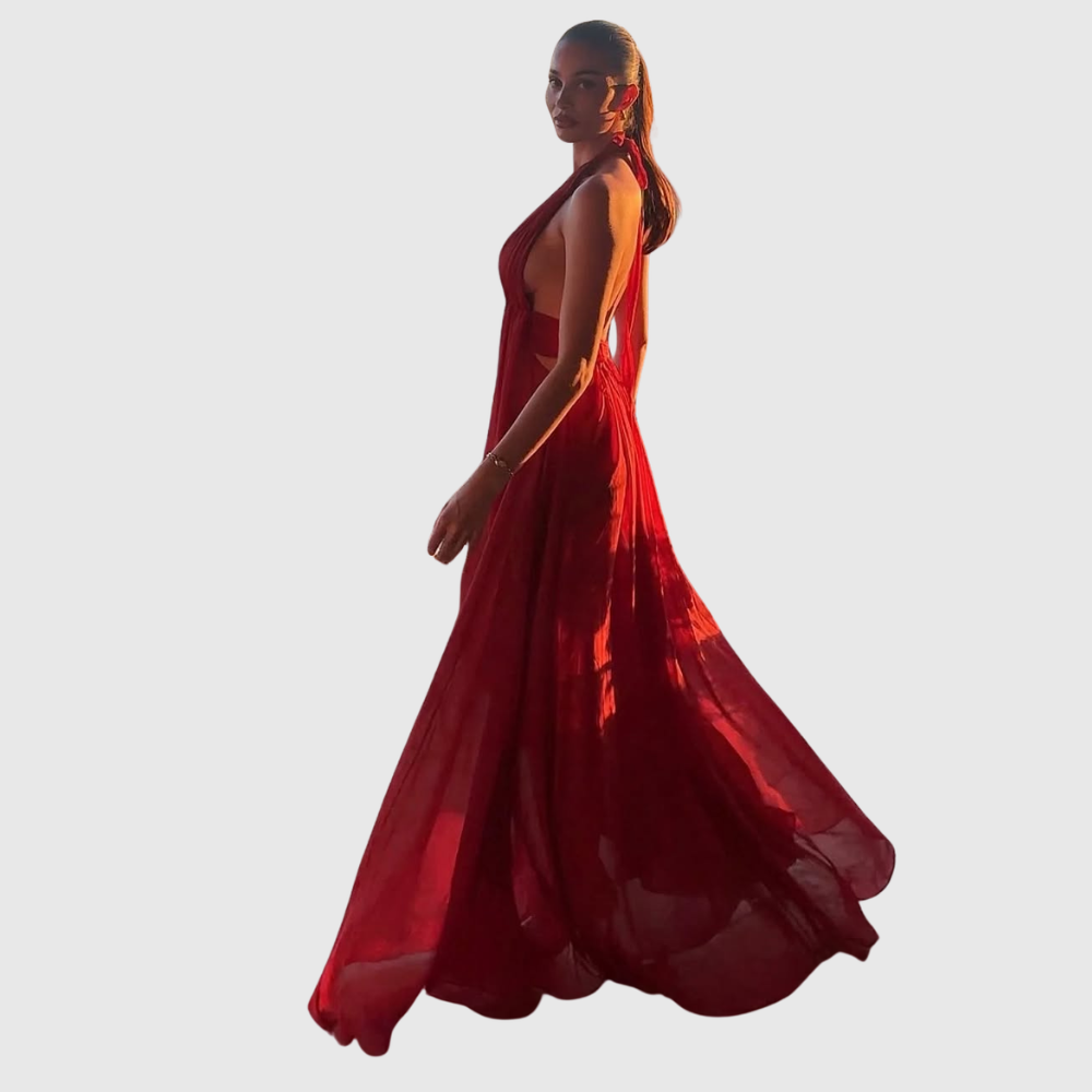 Camila | Women's Backless Deep V-neck Maxi Summer Dress