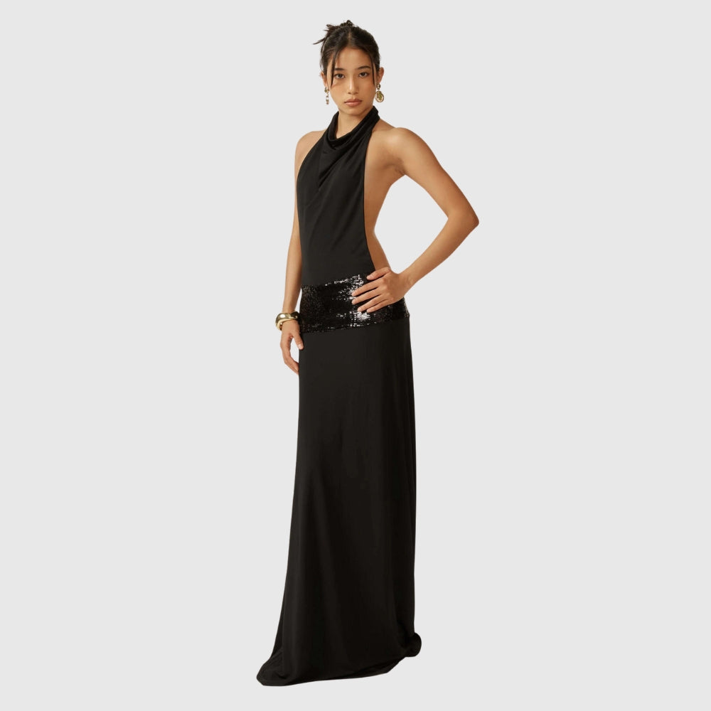 Senna | Women's Maxi Dress with Open Back and Sequin Details