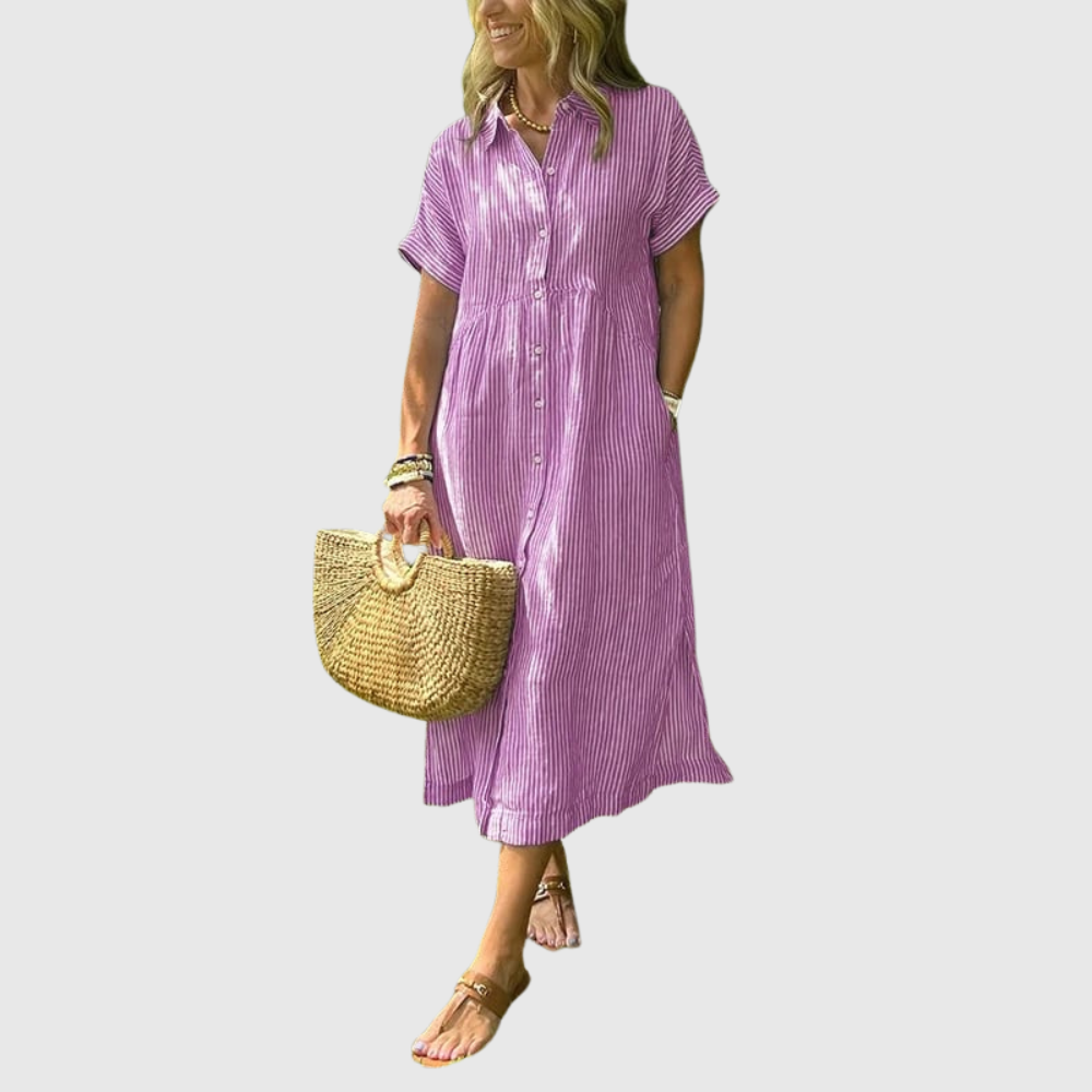Corinne™ | Striped Button-Up Shirt