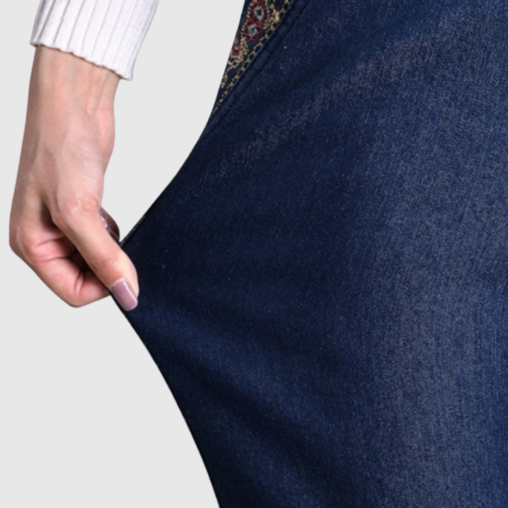 Laluna® | Women's jeans with side pockets and elastic waist