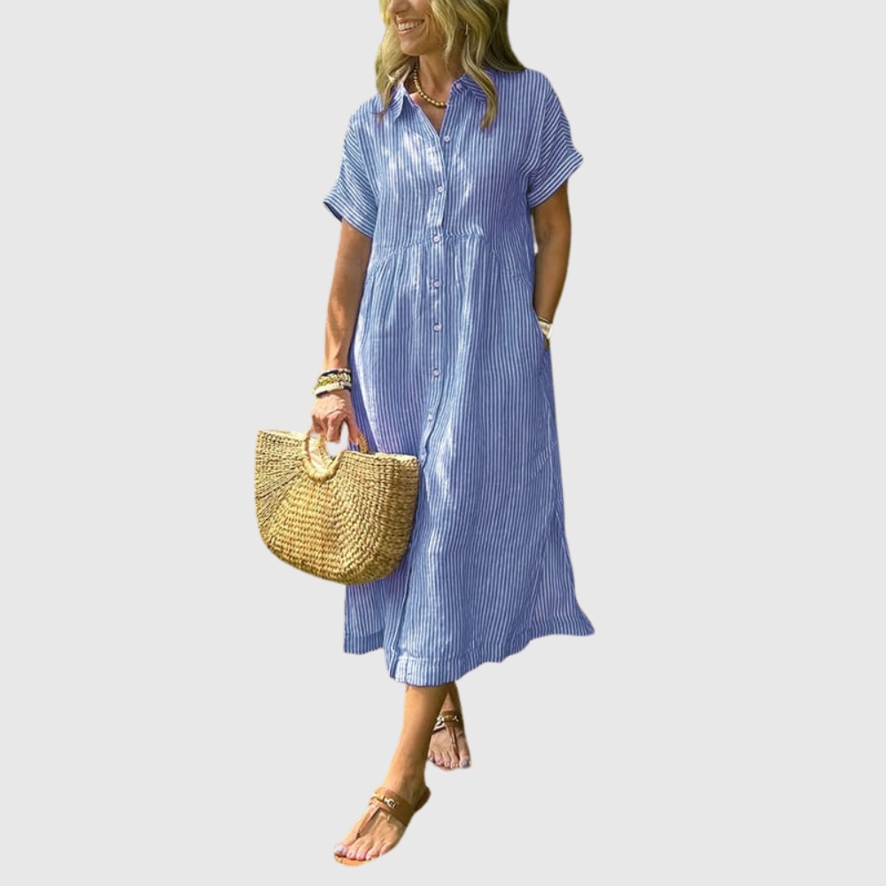 Corinne™ | Striped Button-Up Shirt