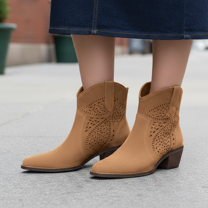 Athena - Suede Western Boots