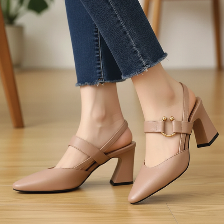 Camila - Slingback Block Pumps