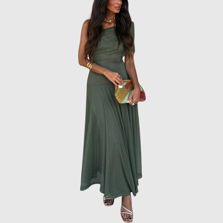 Brittany | Women's One-Shoulder Mesh Maxi Summer Dress