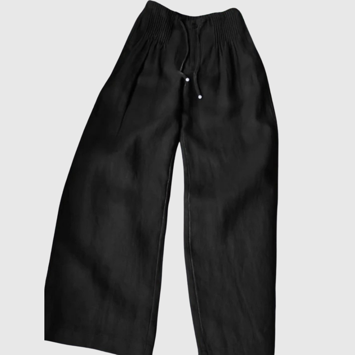 Camille | Wide-leg Pants in Cotton and Linen Blend