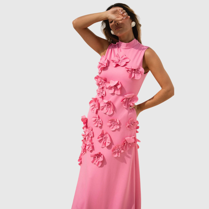 Janelle | Women's Flower Sleeveless Maxi Wedding Guest Dress
