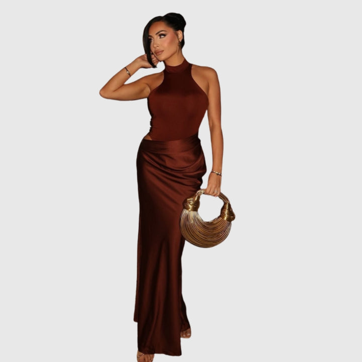 Zara | Women's Sleeveless Cut-out Maxi Wedding Guest Dress