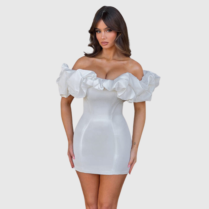 Raylene | Women's Ruffle Off-Shoulder Mini Cocktail Dress