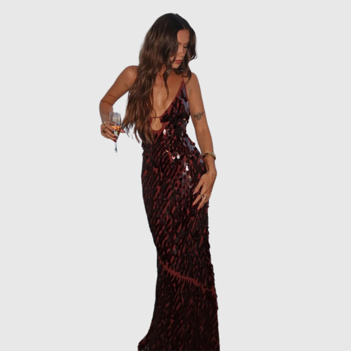 Veronica | Women's Sleeveless Sequin Maxi Prom Dress