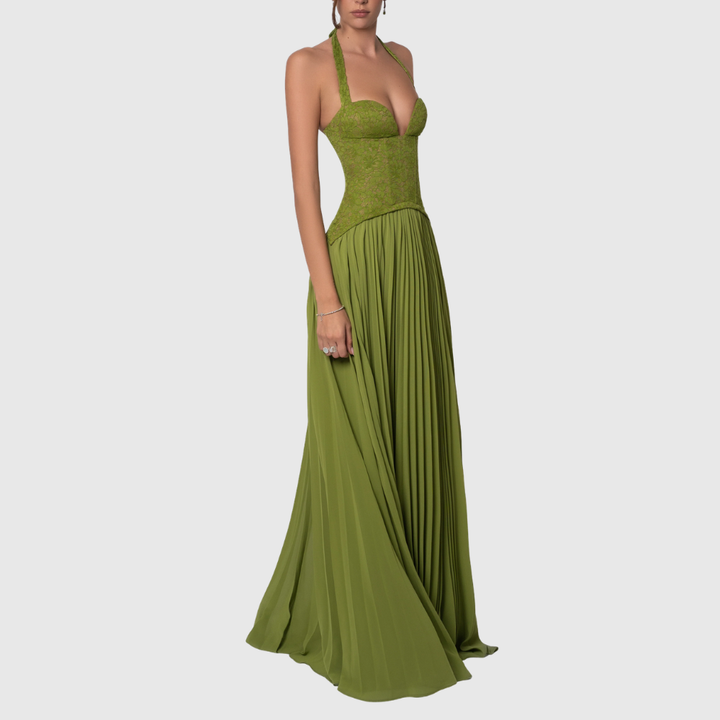 Kenley | Women's Pleated Corset Maxi Wedding Guest Dress