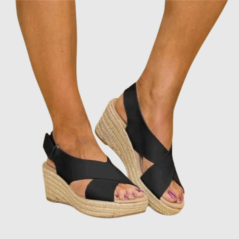 Women's Orthopedic Espadrilles Wedge Sandals With Cross Straps