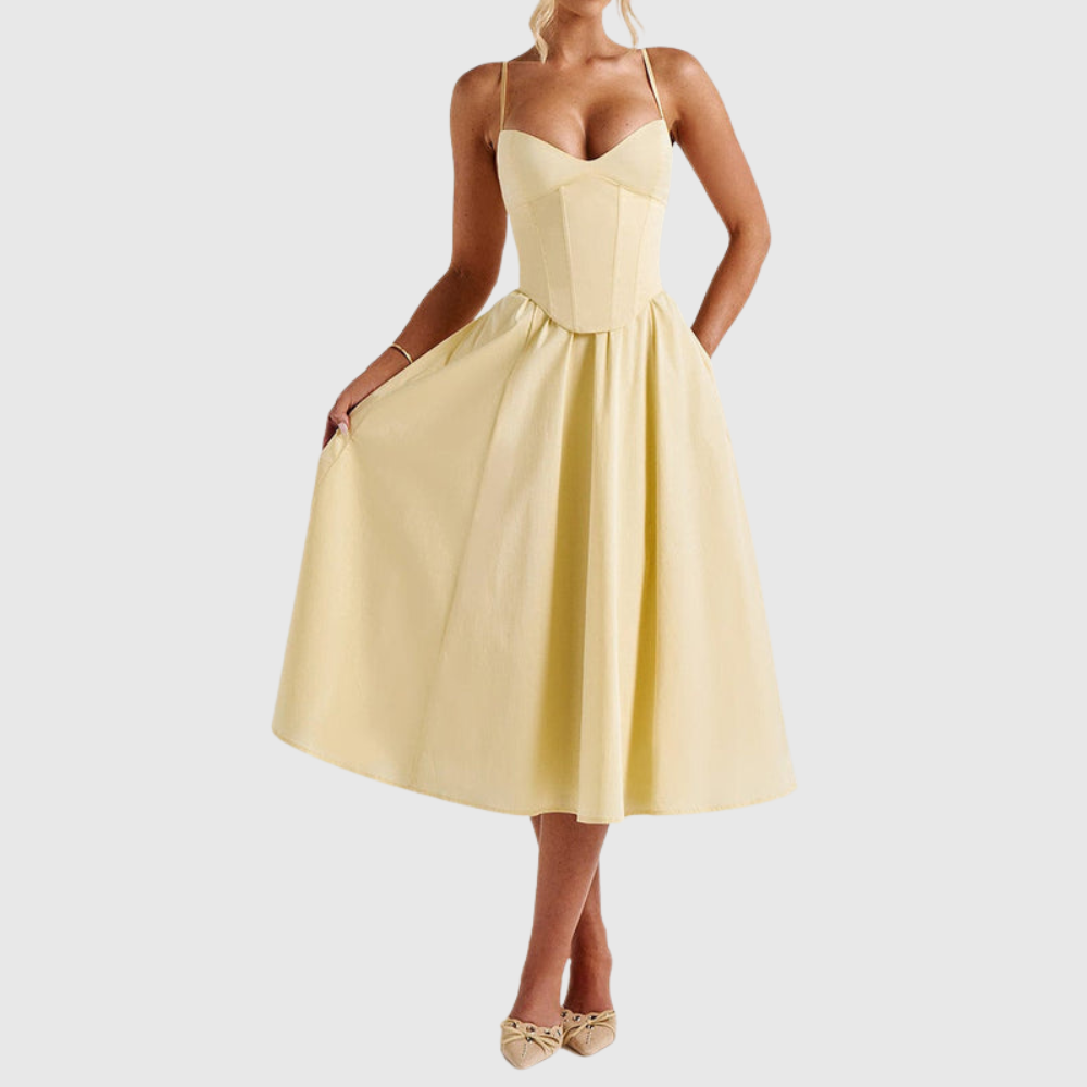 Miranda Midi Dress - Lemon