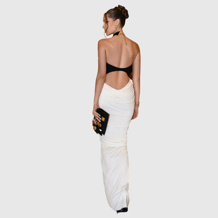 Sloane | Women's Sleeveless Backless Ruched Bodycon Maxi Dress