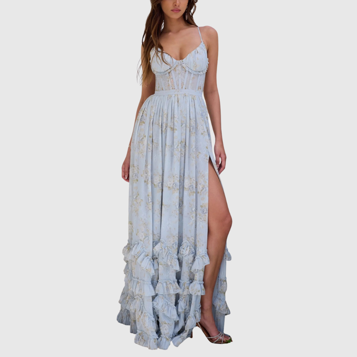 Aisha | Women's Sleeveless Floral Maxi Wedding Guest Dress