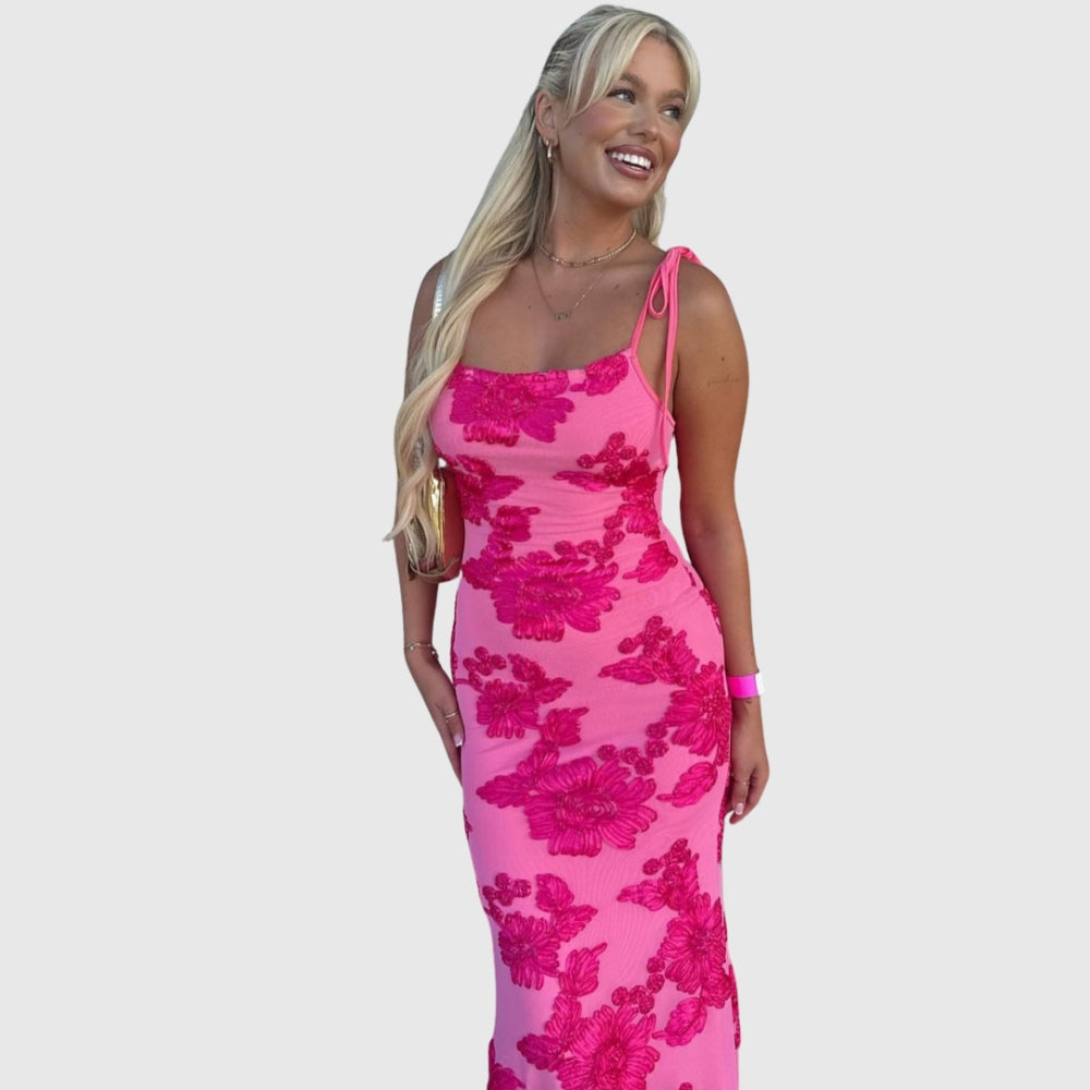 Fiona | Women's Sleeveless Floral BodyCon Maxi Summer Dress