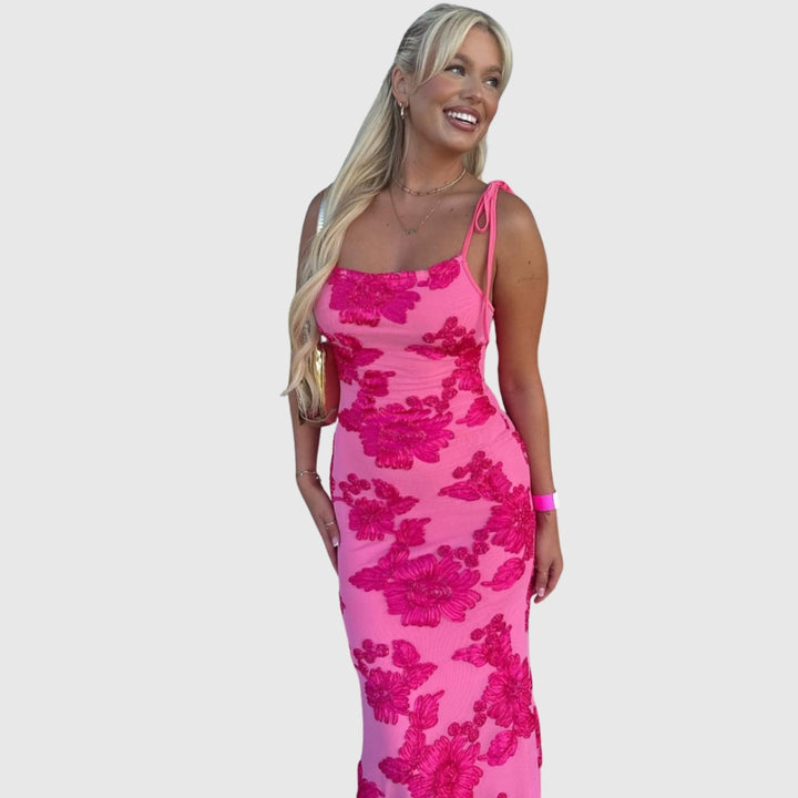 Fiona | Women's Sleeveless Floral BodyCon Maxi Summer Dress