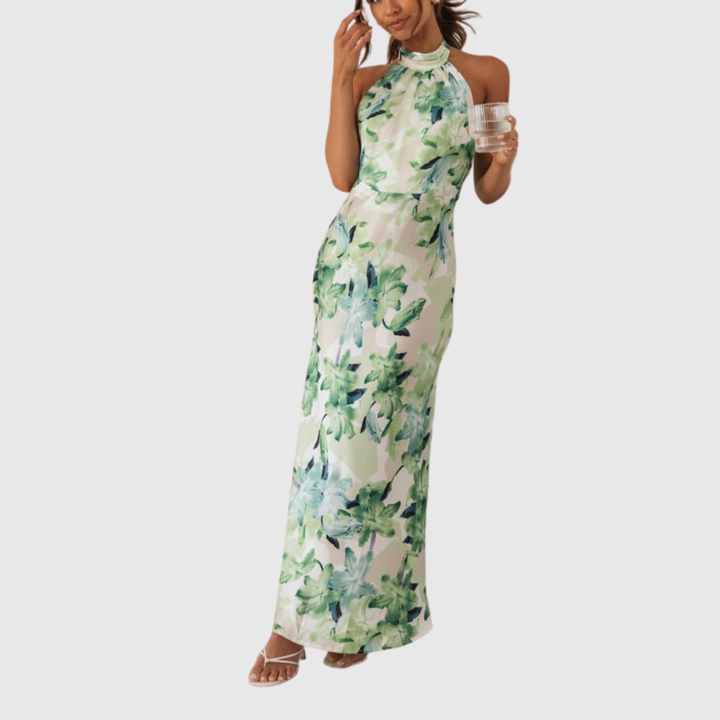 Ember | Women's Floral Halter Open Back Maxi Dress