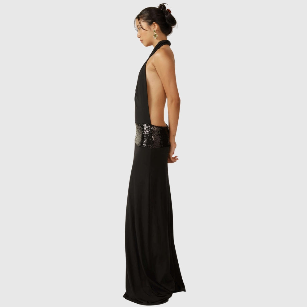 Senna | Women's Maxi Dress with Open Back and Sequin Details