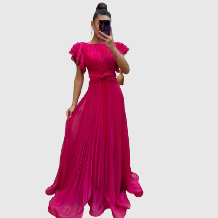 Calista | Women's Pleated Maxi Wedding Guest Dress