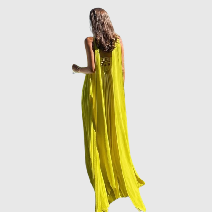 Makayla | Women's Pleated Strapless Maxi Wedding Guest Dress