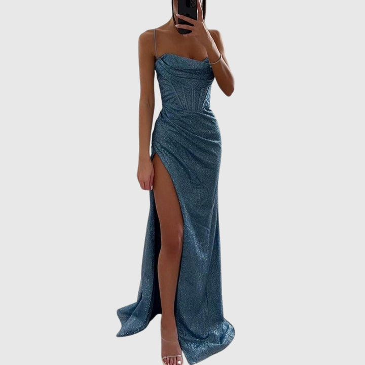 Kaliyah | Women's High Slit Sequin Maxi Prom Dress