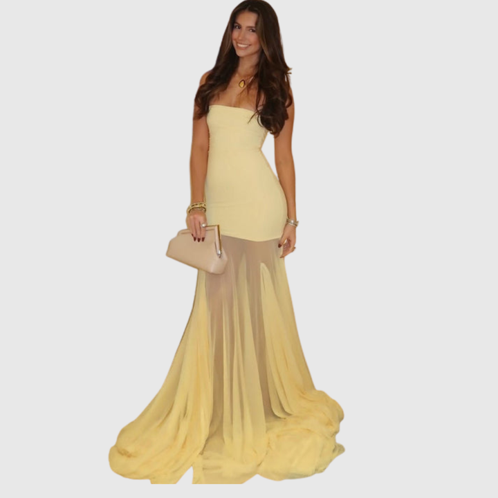 Melody | Women's Strapless Maxi Wedding Guest Dress