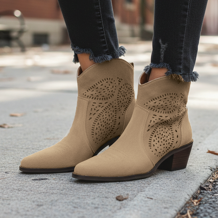 Athena - Suede Western Boots