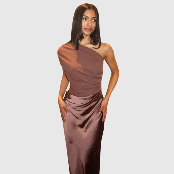 Kaelyn | Women's Elegant One Shoulder Maxi Wedding Guest Dress