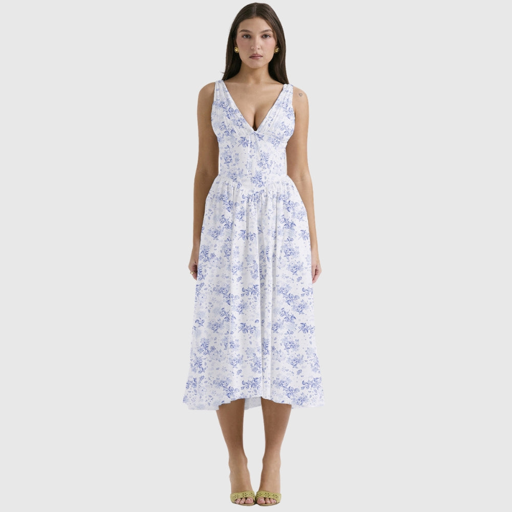 Michelle | Women's Floral Sleeveless Midi Spring Dress