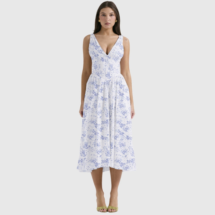 Michelle | Women's Floral Sleeveless Midi Spring Dress